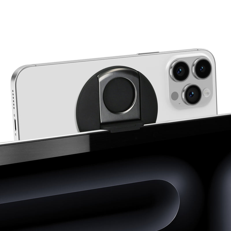 kwmobile Webcam Halterung kompatibel mit Apple Macbook OS Ventura / iOS 16 iPhone 16 15 14 13 12 Mount - Magnetischer Camera Holder für Monitor - Schwarz Schwarz  