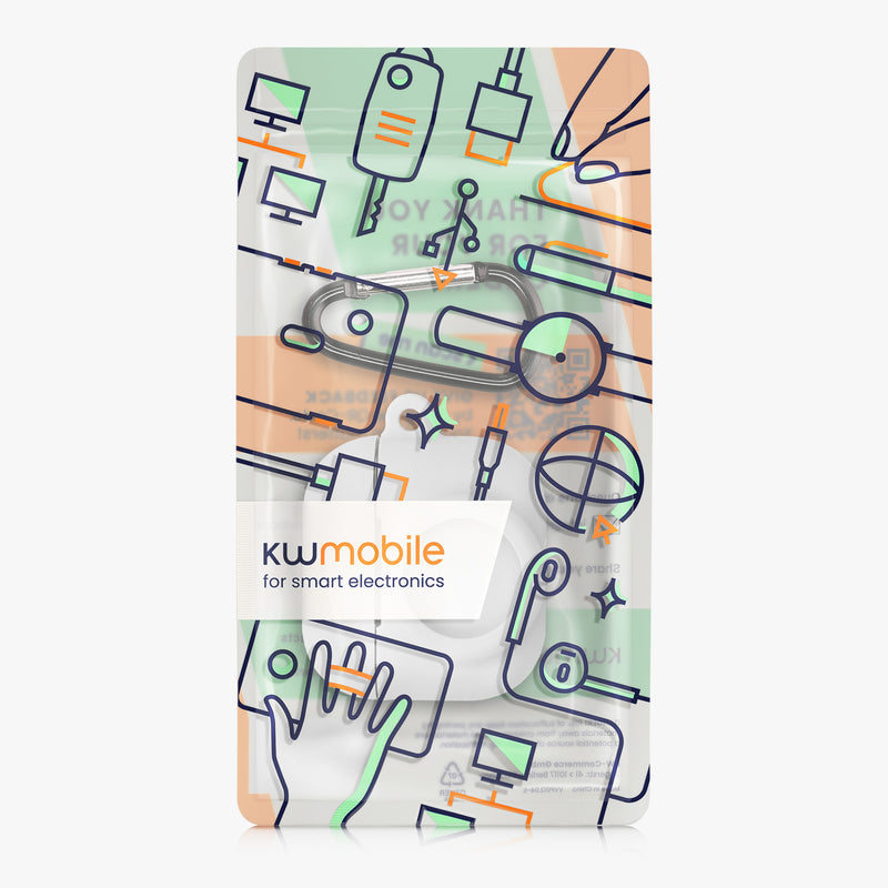 kwmobile 2-in-1 Case Compatible with Apple AirPods 3 - Headphone Case Compatible with Airtag - Protective Cover with Carabiner