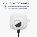 kwmobile 2-in-1 Case Compatible with Apple AirPods 3 - Headphone Case Compatible with Airtag - Protective Cover with Carabiner