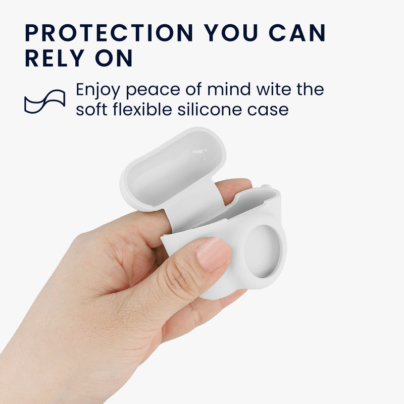 kwmobile 2-in-1 Case Compatible with Apple AirPods 3 - Headphone Case Compatible with Airtag - Protective Cover with Carabiner