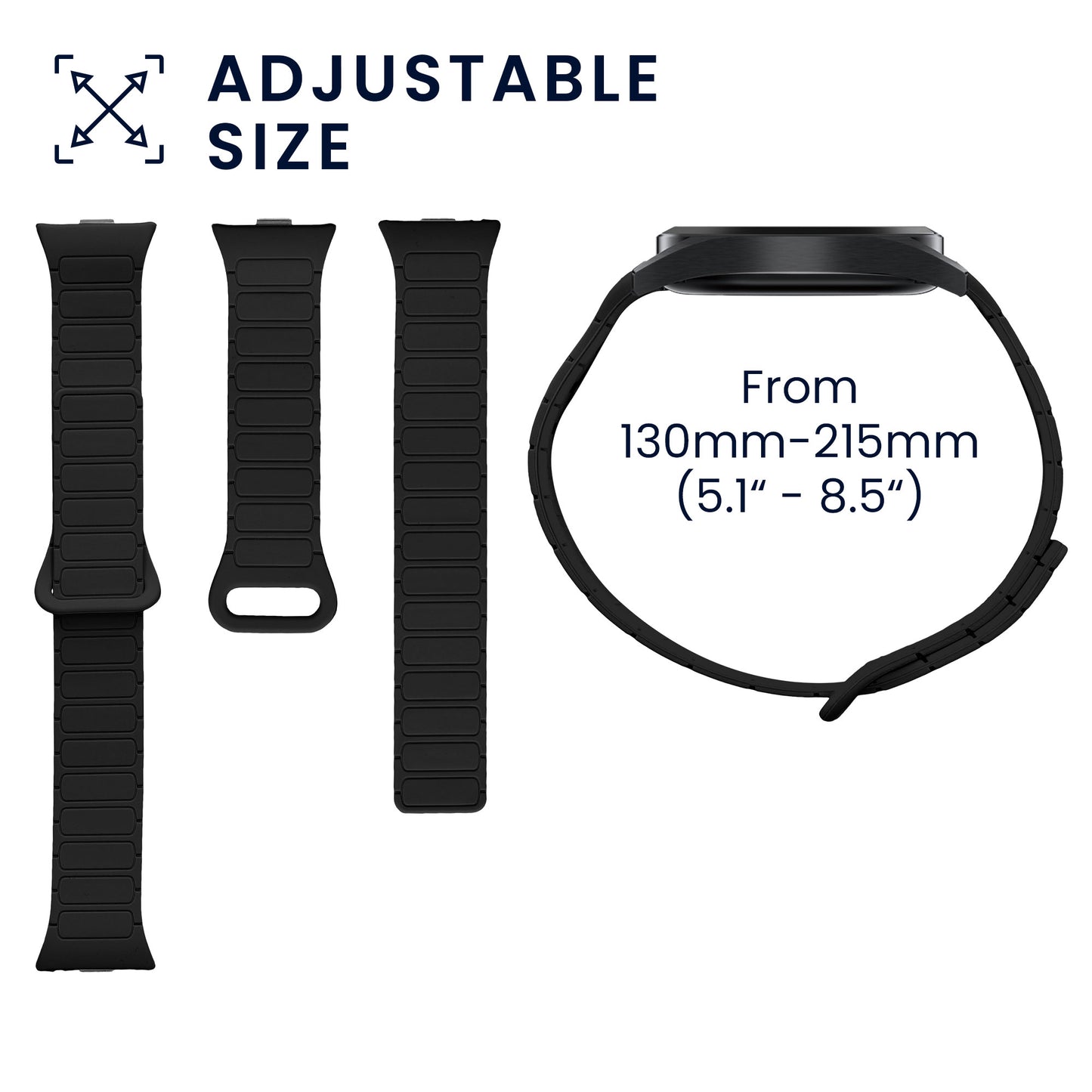 kwmobile Replacement Strap Compatible with Xiaomi Smart Band 8 Pro / Band 9 Pro / Redmi Watch 5 / Redmi Watch 4 - Fitness Tracker with Magnetic Closure
