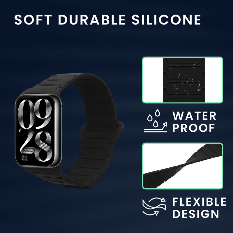 kwmobile Replacement Strap Compatible with Xiaomi Smart Band 8 Pro / Band 9 Pro / Redmi Watch 5 / Redmi Watch 4 - Fitness Tracker with Magnetic Closure
