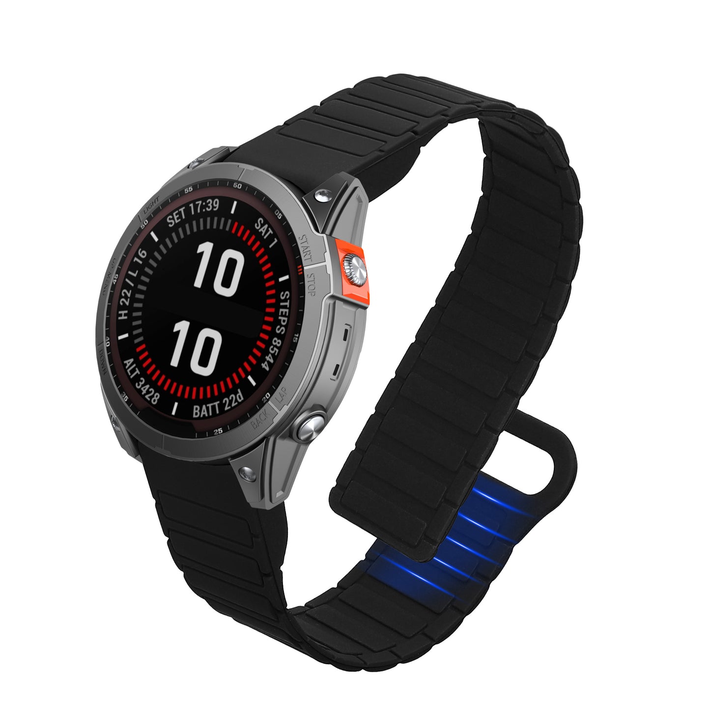 kwmobile Replacement Strap Compatible with Garmin Fenix 8 47mm / Fenix E 47mm / Fenix 7 / 7 Pro / EPIX 2 Band - Fitness Tracker Band with Magnetic Clasp