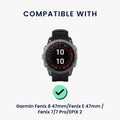 kwmobile Replacement Strap Compatible with Garmin Fenix 8 47mm / Fenix E 47mm / Fenix 7 / 7 Pro / EPIX 2 Band - Fitness Tracker Band with Magnetic Clasp