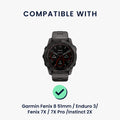 kwmobile Replacement Band Compatible with Garmin Fenix 8 51mm / Enduro 3 / Fenix 7X / 7X Pro / Instinct 2X Band Fitness Tracker Strap with Magnetic Closure