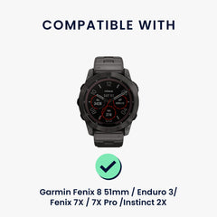 kwmobile Ersatzarmband kompatibel mit Garmin Fenix 8 51mm / Enduro 3 / Fenix 7X / 7X Pro / Instinct 2X Armband