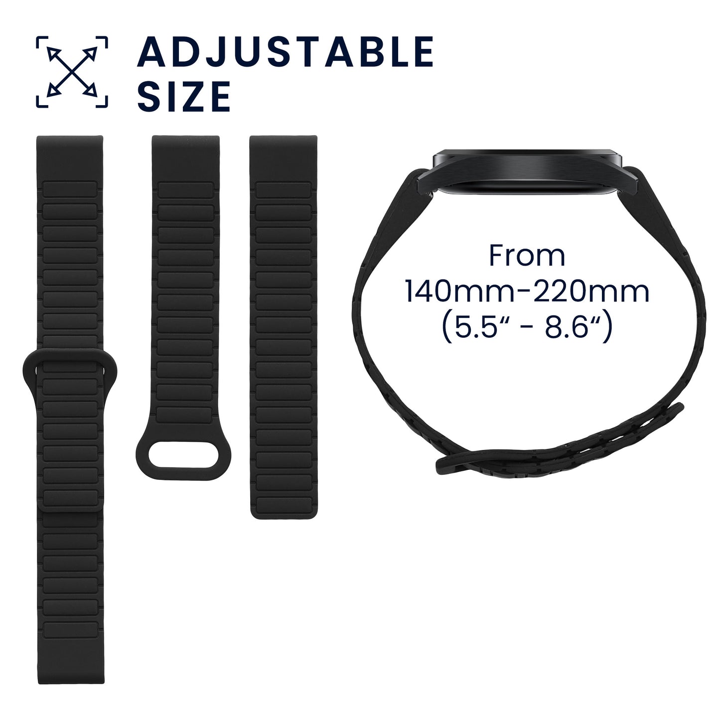 kwmobile Replacement Strap Compatible with Garmin Fenix 8 43mm / Fenix 7S / 7S Pro / 7S Solar / Instinct 2S Fitness Tracker Band Magnetic Clasp