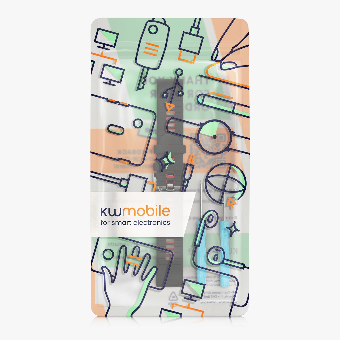 kwmobile Watch Strap for Garmin Epix 2 / Instinct 2 / Instinct 3 45mm / Fenix 8 47mm Wristband Replacement Band for Fitness Tracker Replacement Strap Smartwatch
