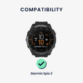 kwmobile Watch Strap for Garmin Epix 2 / Instinct 2 / Instinct 3 45mm / Fenix 8 47mm Wristband Replacement Band for Fitness Tracker Replacement Strap Smartwatch