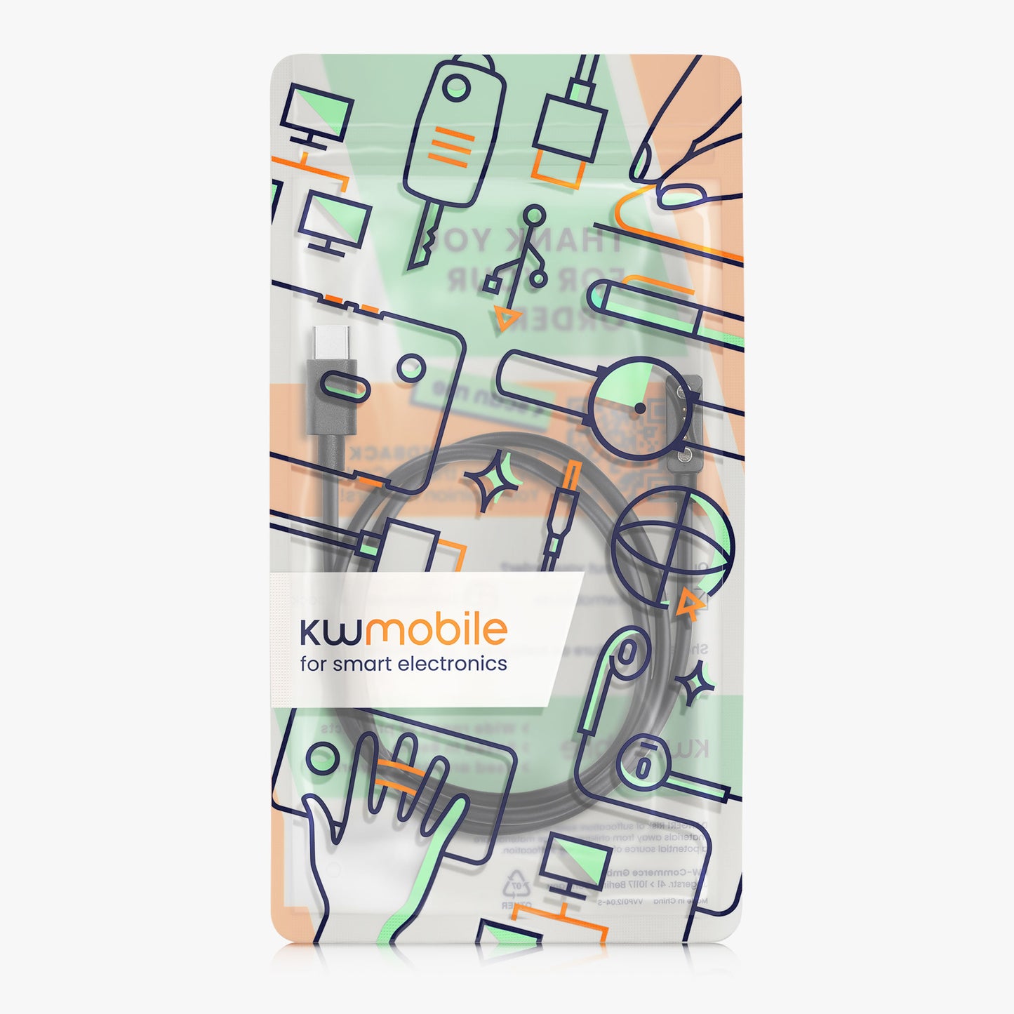 kwmobile USB C Charging Cable compatible with Polar Pacer / Pacer Pro - Cable Charger - Smart Watch Replacement Cable - Fitness Tracker Charging Cable