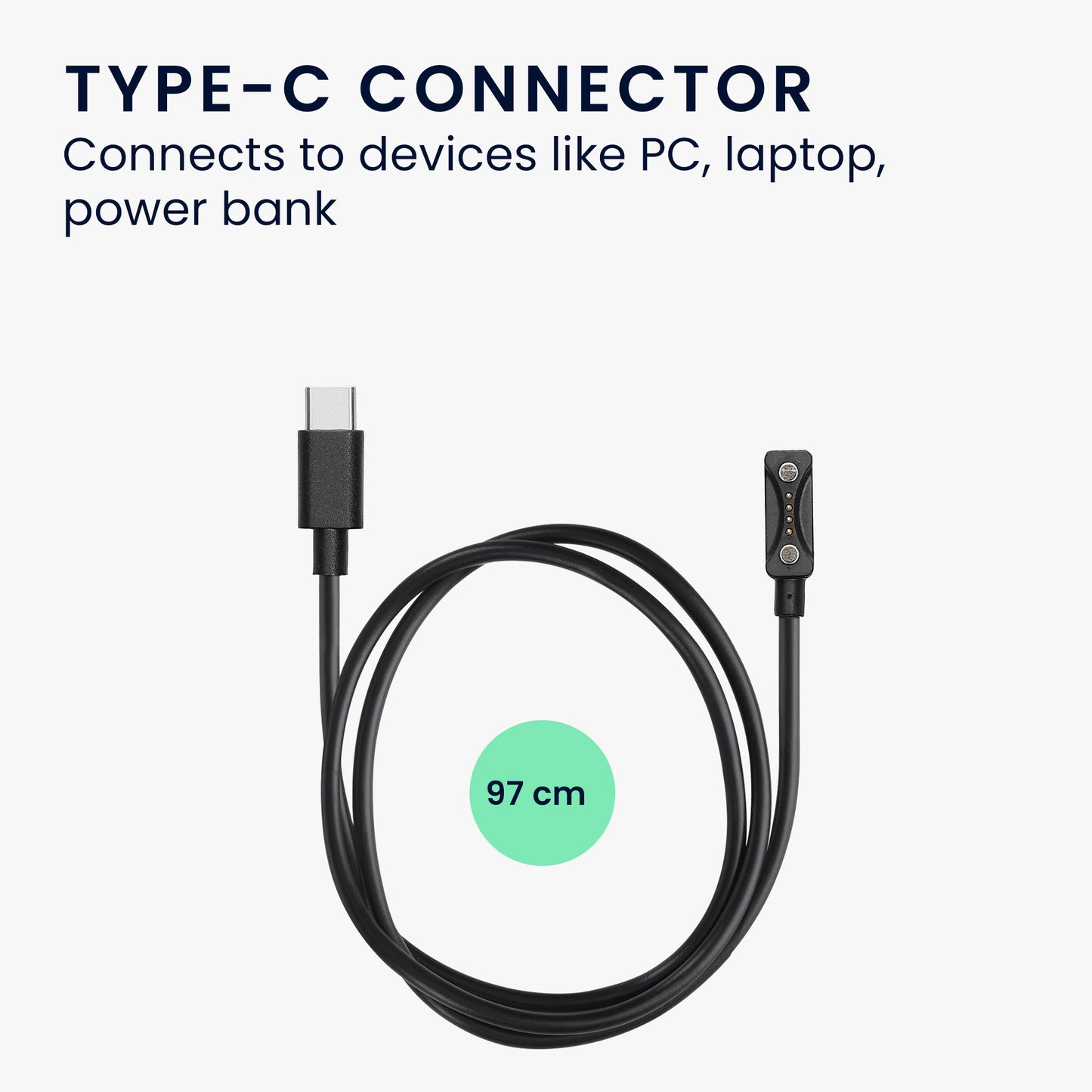 kwmobile USB C Charging Cable compatible with Polar Pacer / Pacer Pro - Cable Charger - Smart Watch Replacement Cable - Fitness Tracker Charging Cable