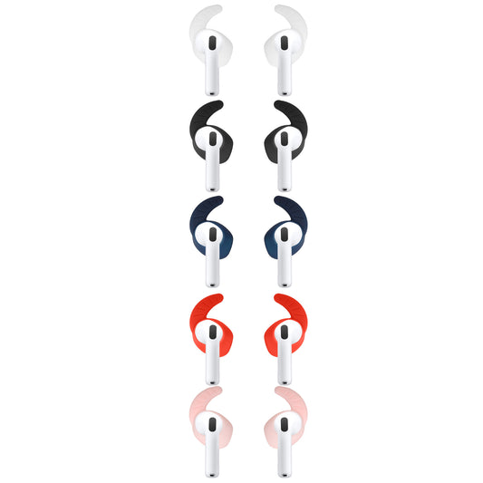 kwmobile 5 Ohrhalter kompatibel mit Apple Airpods 4 - Ohrbügel Ohrhaken aus Silikon Mehrfarbig Mehrfarbig  