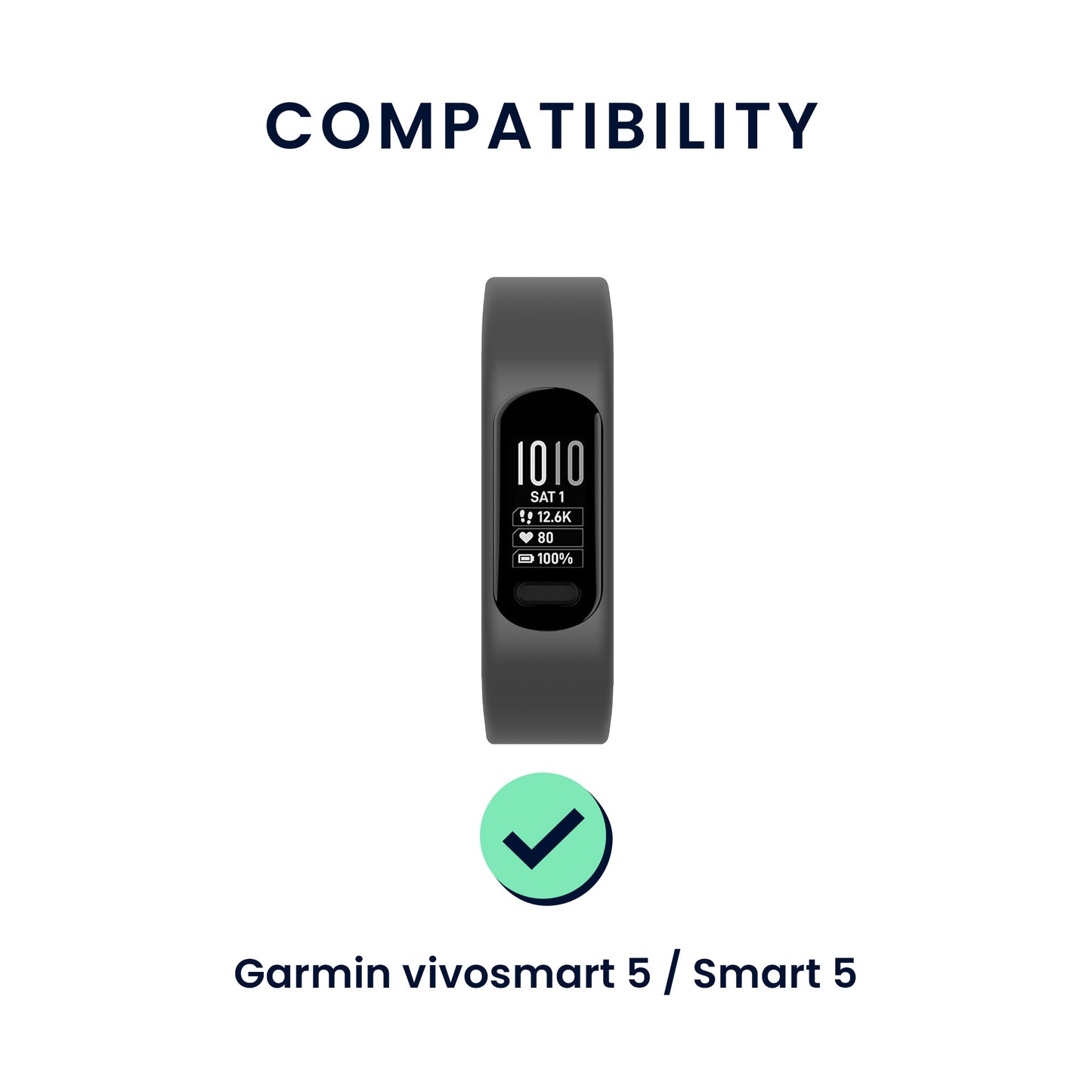 kwmobile Watch Strap for Garmin vivosmart 5 / Smart 5 Strap Fitness Tracker Band Set Replacement Strap Smartwatch