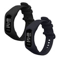 kwmobile 2x Uhrenarmband für Garmin vivosmart 5 / Smart 5 Armband - Fitnesstracker Band Set aus TPU Silikon - Ersatzarmband Smartwatch - Schwarz Dunkelblau Schwarz  [dsg03]