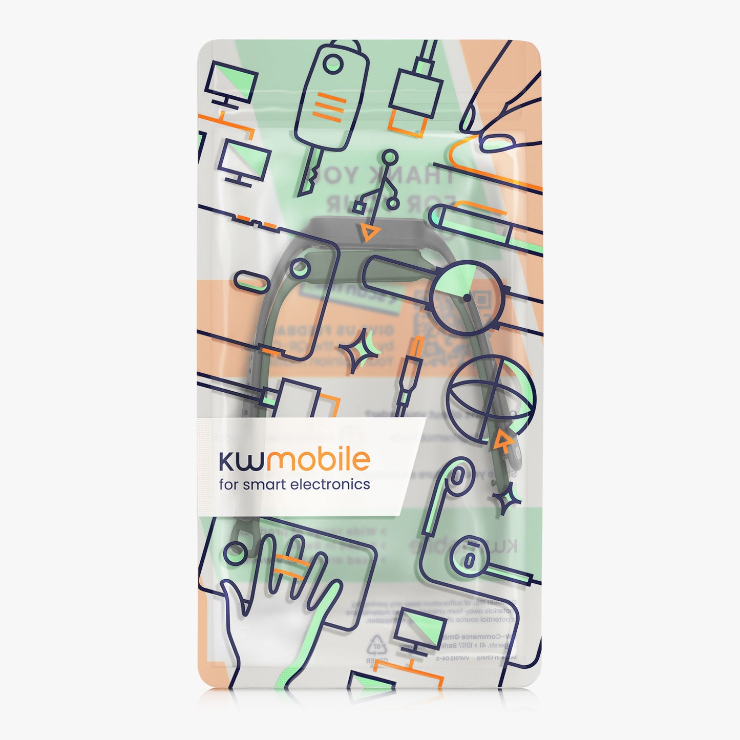 kwmobile Watch Strap for Xiaomi Redmi Band 3 / Smart Band 9 Active Strap Fitness Tracker Band Set Replacement Strap Smartwatch