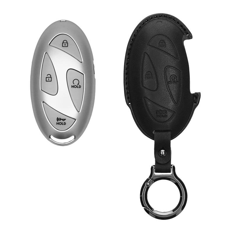 kwmobile Premium Car Key Protective Cover compatible with Hyundai 7-Button Ioniq 6 Grandeur GN7 KONA 2023 Case - Key Bag
