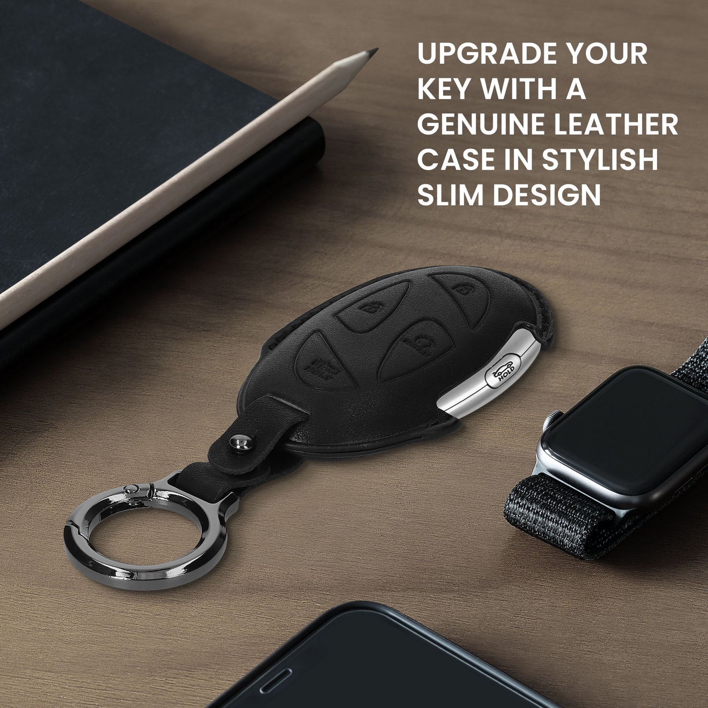 kwmobile Premium Car Key Protective Cover compatible with Hyundai 7-Button Ioniq 6 Grandeur GN7 KONA 2023 Case - Key Bag
