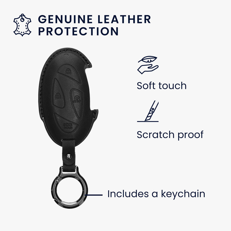 kwmobile Premium Car Key Protective Cover compatible with Hyundai 7-Button Ioniq 6 Grandeur GN7 KONA 2023 Case - Key Bag