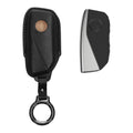 kwmobile Premium Leder Autoschlüssel Schutzhülle kompatibel mit BMW 4-Tasten X7 X1 U11 iX ix1 7er G07 I7 Autoschlüssel Hülle - Schlüssel Tasche - Schwarz Schwarz  