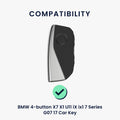 kwmobile Premium Car Key Protective Cover compatible with BMW 4-Button X7 X1 U11 iX ix1 7 Series G07 I7 Car Key Case - Key Pouch