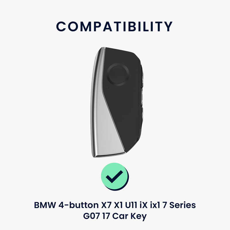 kwmobile Premium Car Key Protective Cover compatible with BMW 4-Button X7 X1 U11 iX ix1 7 Series G07 I7 Car Key Case - Key Pouch