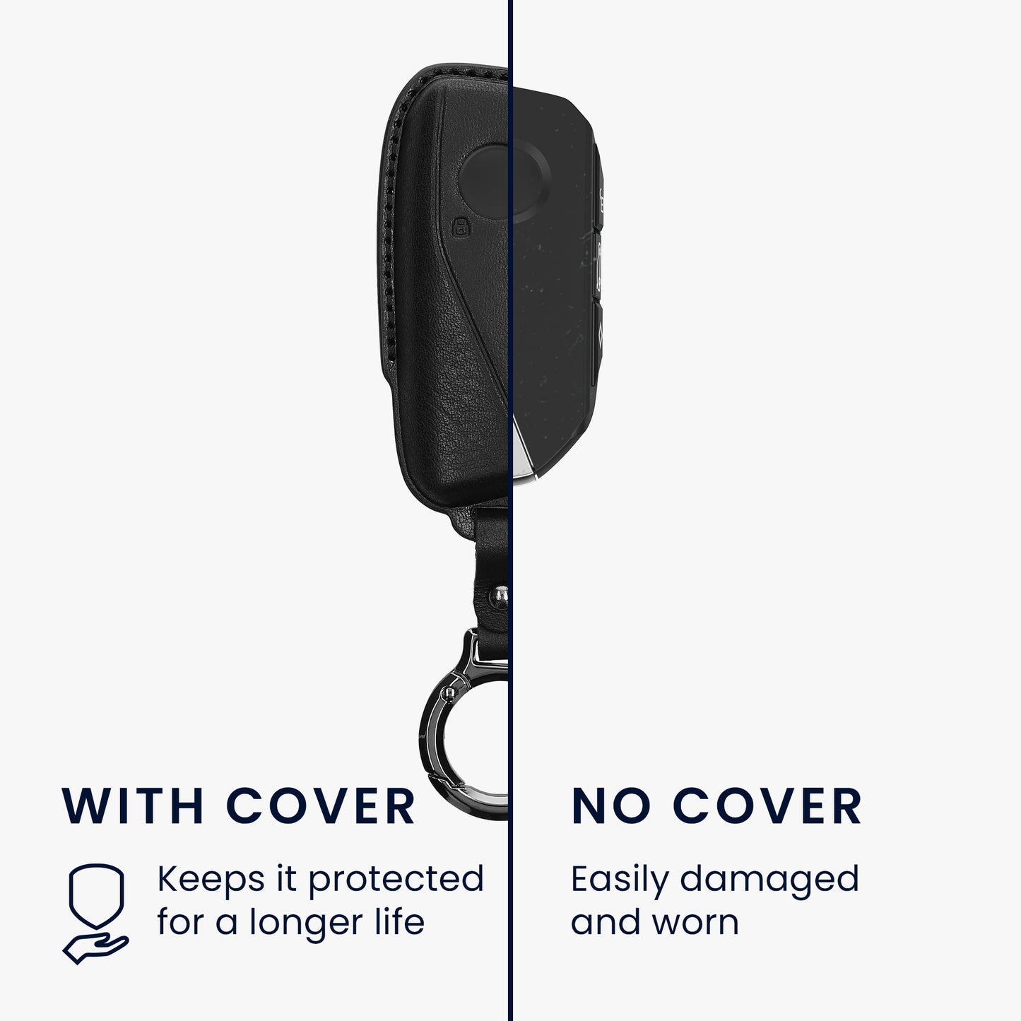 kwmobile Premium Car Key Protective Cover compatible with BMW 4-Button X7 X1 U11 iX ix1 7 Series G07 I7 Car Key Case - Key Pouch