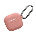 kwmobile Silikon Case für Apple Airpods 4 Hülle - Kopfhörer Schutzhülle mit Karabiner - Geprägtes Muster Dark Rose Dark Rose  [dsg01]