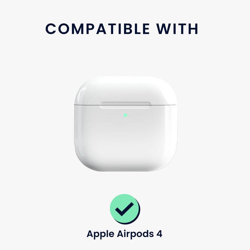 kwmobile Silicone Case for Apple AirPods 4 Case - Headphone Protective Cover with Carabiner