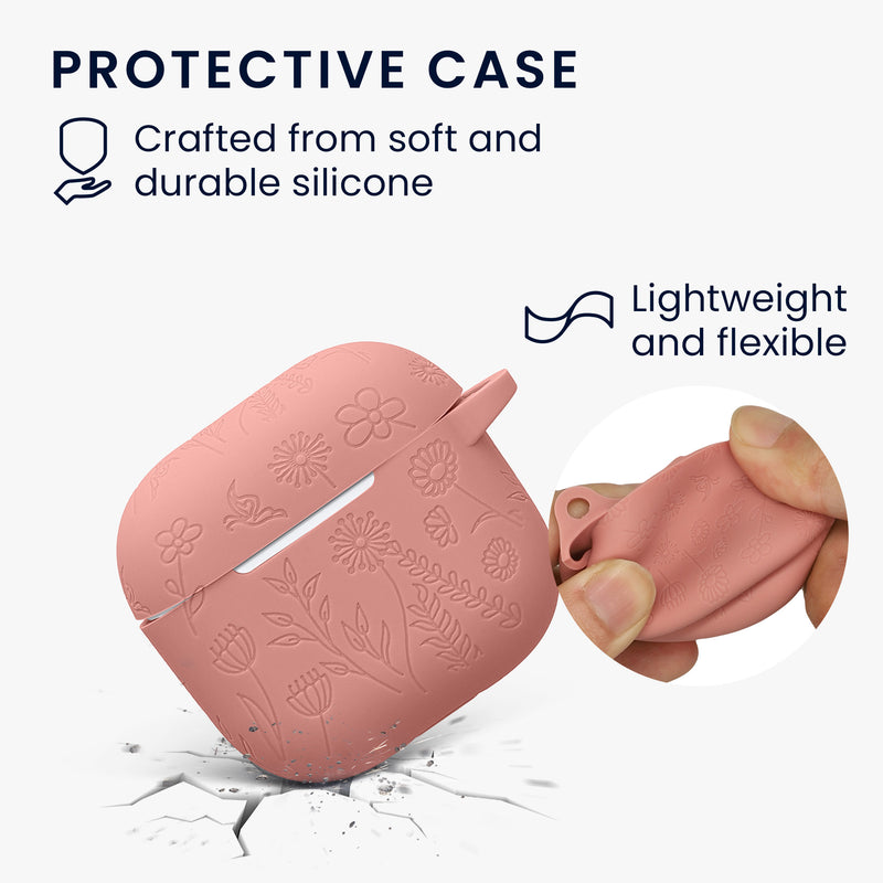 kwmobile Silicone Case for Apple AirPods 4 Case - Headphone Protective Cover with Carabiner