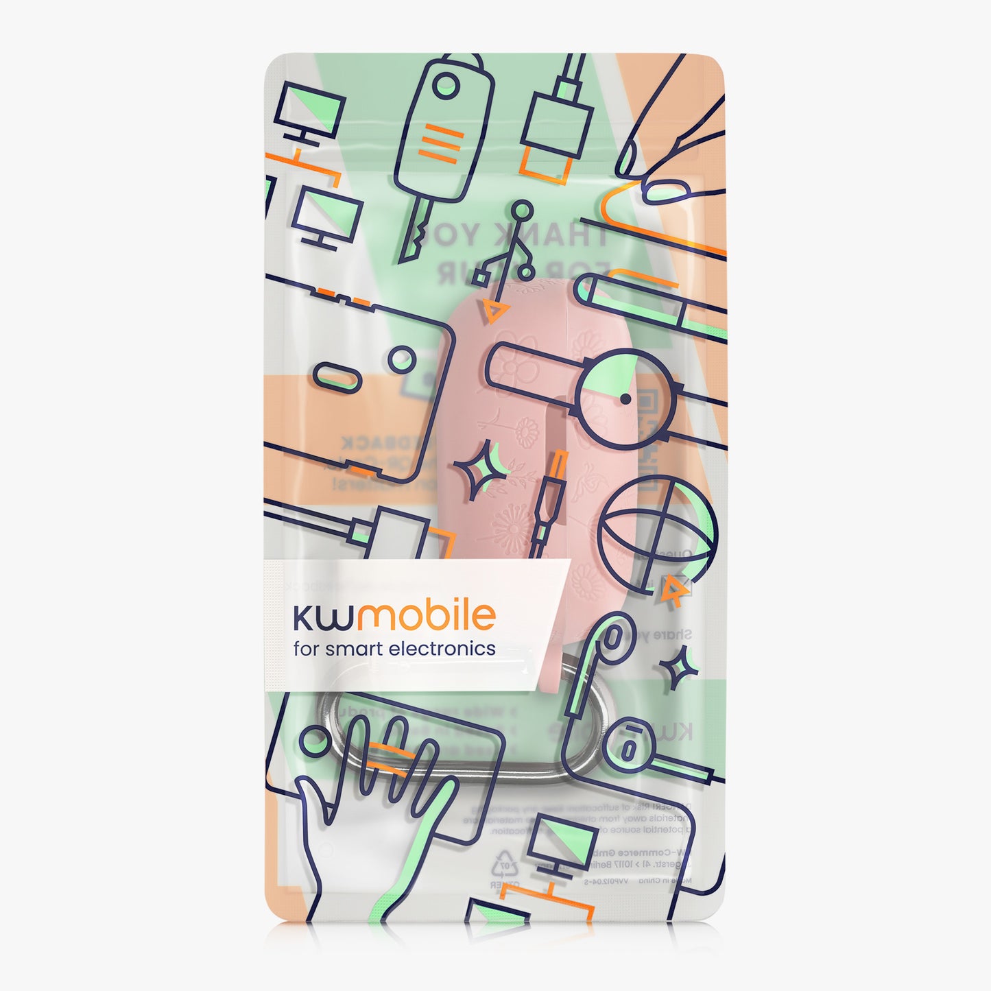 kwmobile Silicone Case for JBL Live Pro 2 TWS - Headphone Protective Cover with Carabiner
