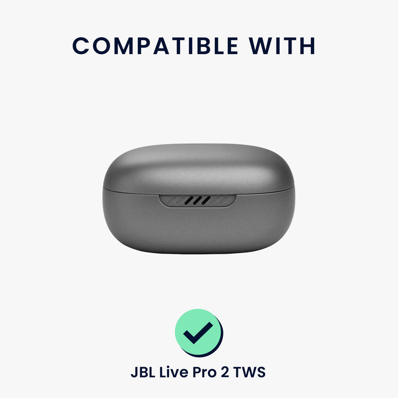kwmobile Silicone Case for JBL Live Pro 2 TWS - Headphone Protective Cover with Carabiner