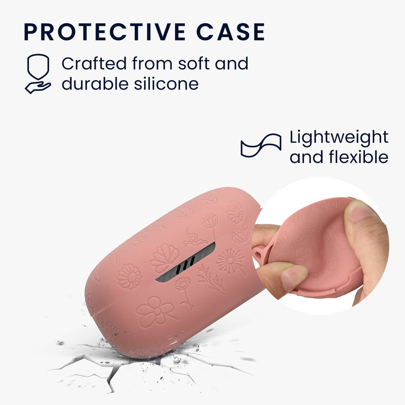 kwmobile Silicone Case for JBL Live Pro 2 TWS - Headphone Protective Cover with Carabiner