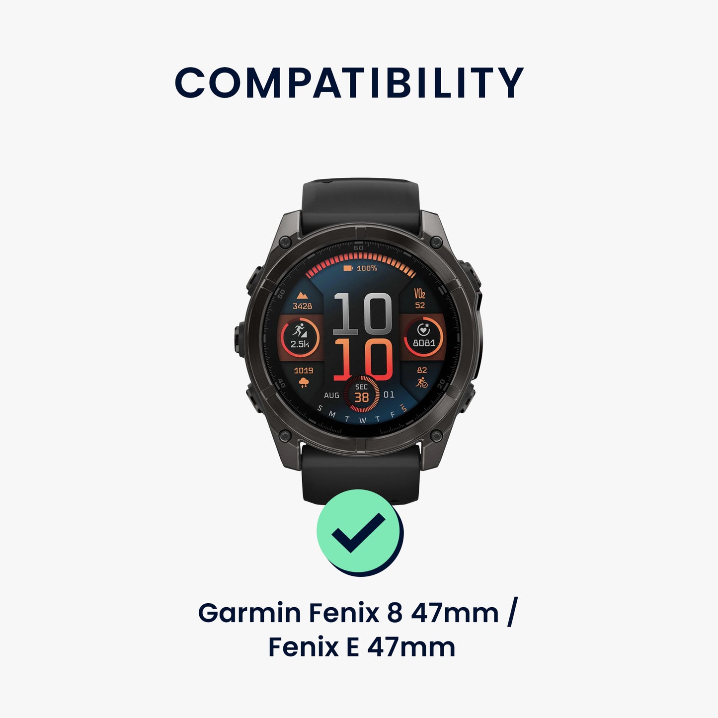 kwmobile Metal Adapter with 20mm Band Width Compatible with Garmin Epix 2 / Instinct 2 / Instinct 3 45mm / Fenix 8 47mm Watch Strap Smartwatch Band Connector Adapter Set Made of Metal