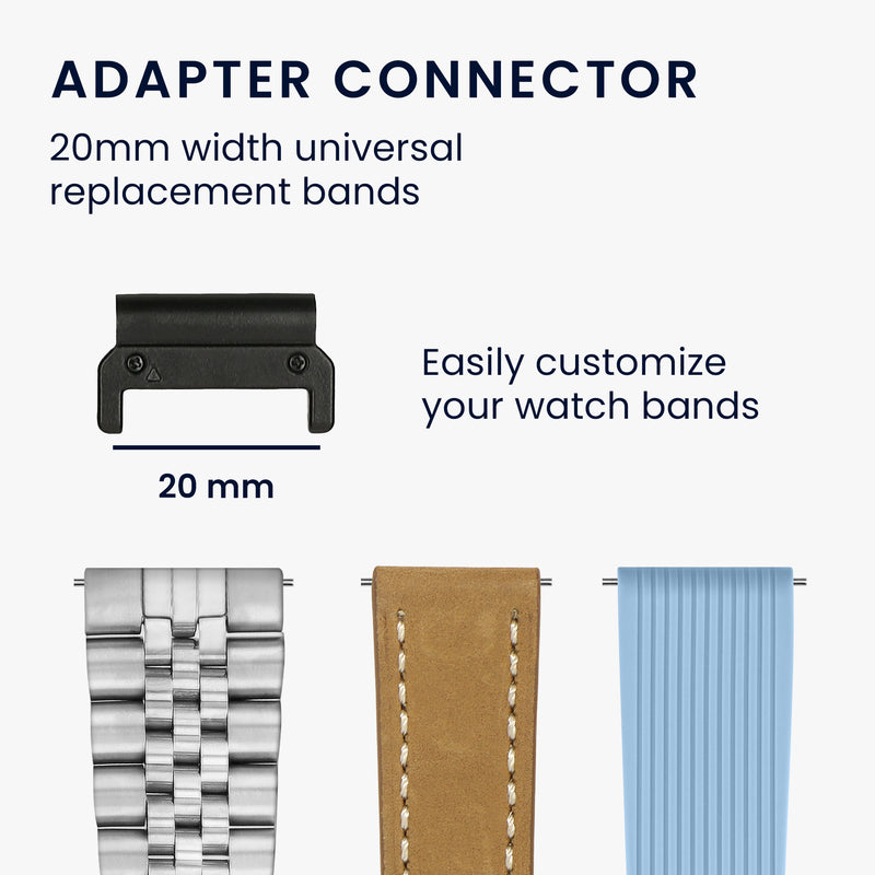 kwmobile Metal Adapter with 20mm Band Width Compatible with Garmin Epix 2 / Instinct 2 / Instinct 3 45mm / Fenix 8 47mm Watch Strap Smartwatch Band Connector Adapter Set Made of Metal