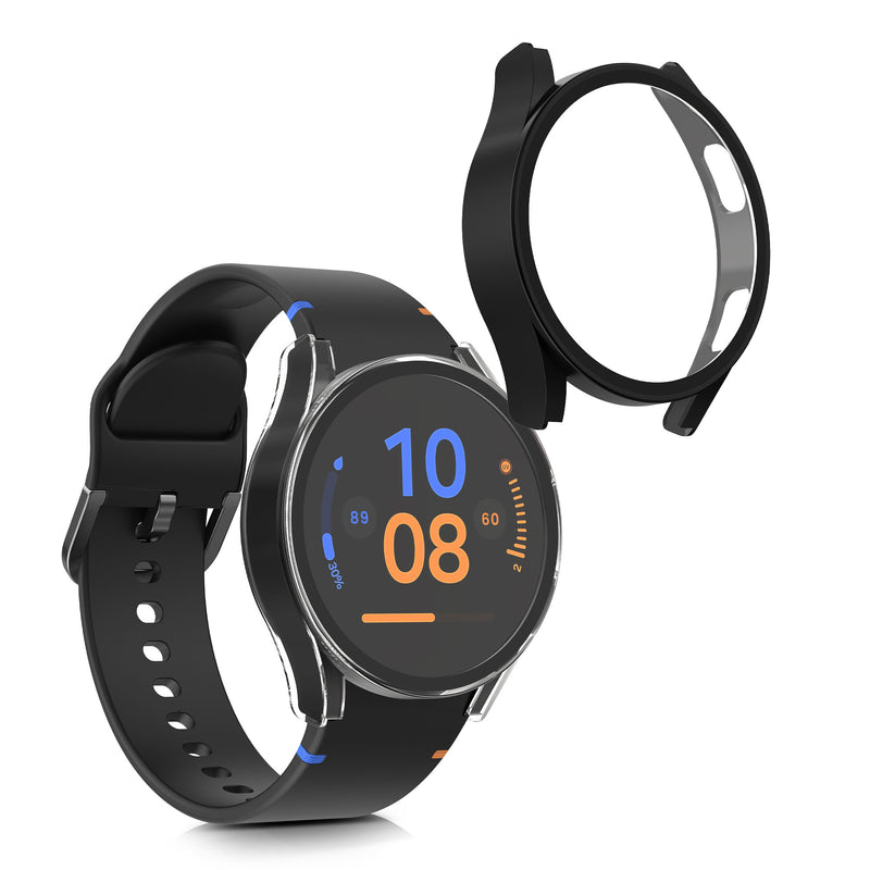 kwmobile Glass Case for Samsung Galaxy Watch FE 40mm Protective Full-Body Fitness Tracker Case Set