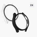 kwmobile Glass Case for Samsung Galaxy Watch FE 40mm Protective Full-Body Fitness Tracker Case Set