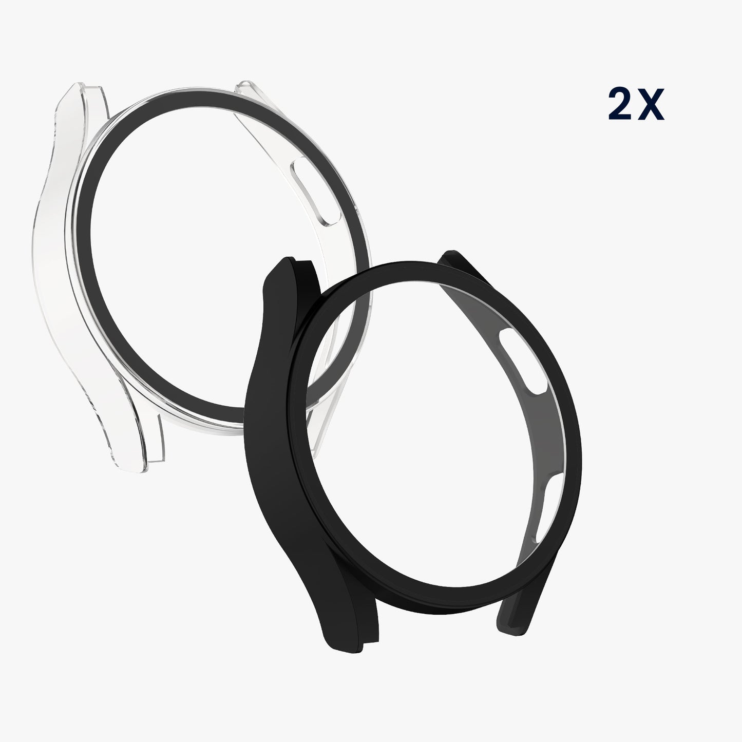kwmobile Glass Case for Samsung Galaxy Watch FE 40mm Protective Full-Body Fitness Tracker Case Set