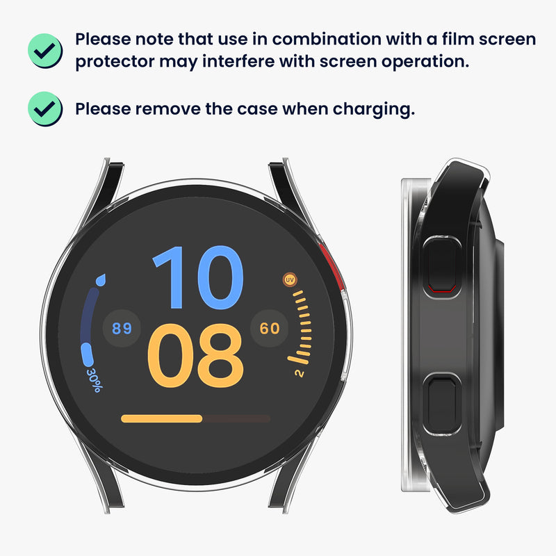 kwmobile Glass Case for Samsung Galaxy Watch FE 40mm Protective Full-Body Fitness Tracker Case Set