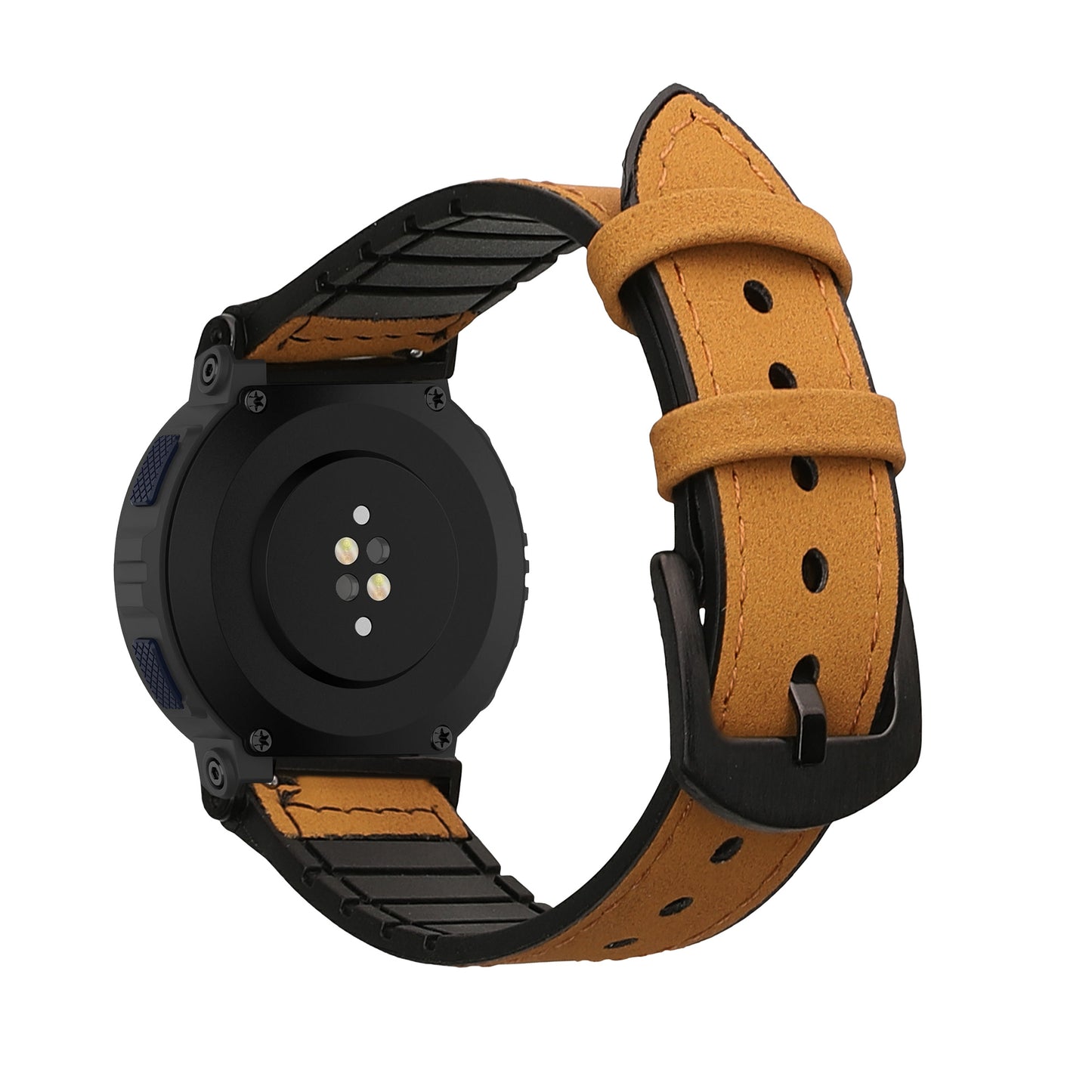 kwmobile Kunstleder Ersatzarmband kompatibel mit Amazfit Active Edge (A2212) Armband - Sportarmband aus Kunstleder und Silikon mit Uhrenverschluss Hellbraun  