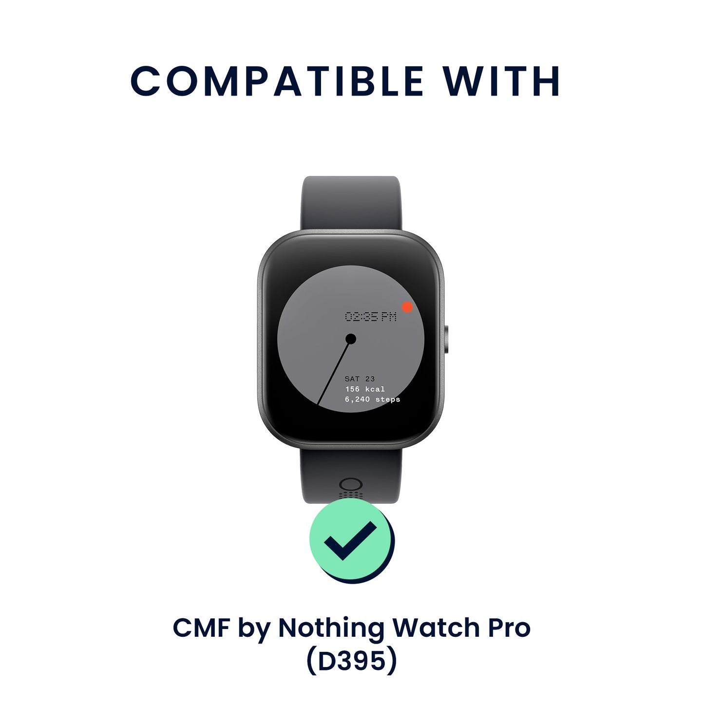 kwmobile Replacement Strap Compatible with CMF by Nothing Watch Pro (D395) Sport Strap with Watch Clasp