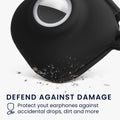 kwmobile 2-in-1 Case Compatible with Beats Fit Pro - Headphone Case Compatible with Airtag - Protective Cover with Carabiner