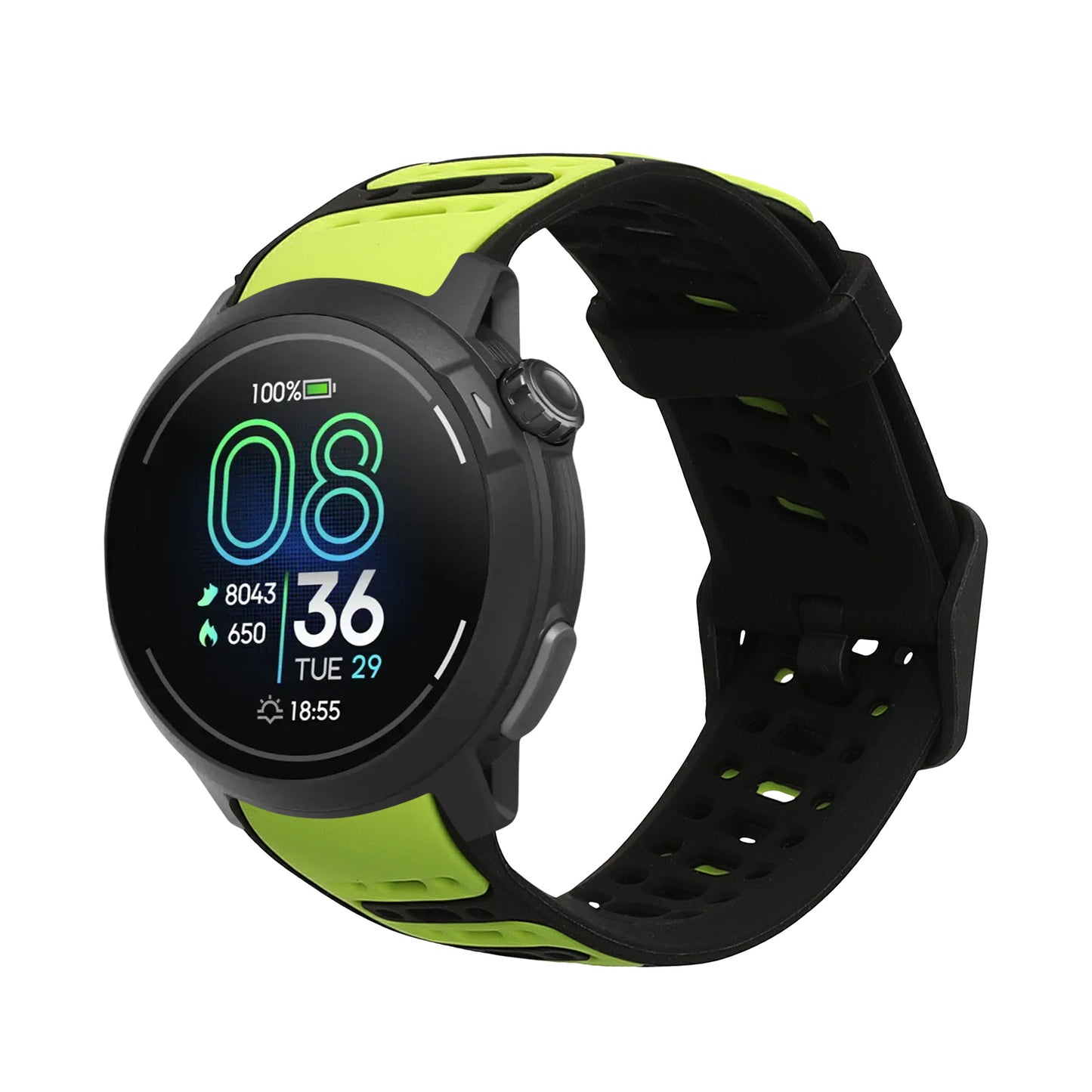 kwmobile Silikon Uhrenarmband für COROS PACE Pro Armband - Ersatzarmband für Fitnesstracker - Wechselarmband Smartwatch - Schwarz Grün Schwarz  [dsg01]