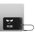kwmobile Tasche kompatibel mit SanDisk Portable SSD, Samsung T7, Crucial X8, HDD - Halterung für externe SSD Festplatte - 13x8cm - Elastisches Case Hülle selbstklebend - Don't touch my Hard Drive Weiß  [dsg01]