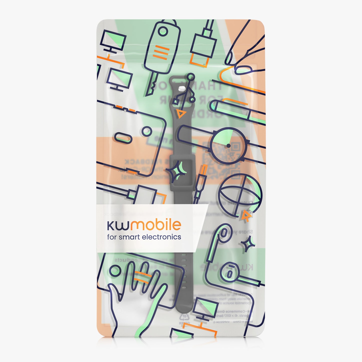kwmobile Silicone Watch Strap for Whoop 5.0 / Whoop 4.0 / 3.0 Band - Replacement Strap for Fitness Tracker - Smartwatch Replacement Band