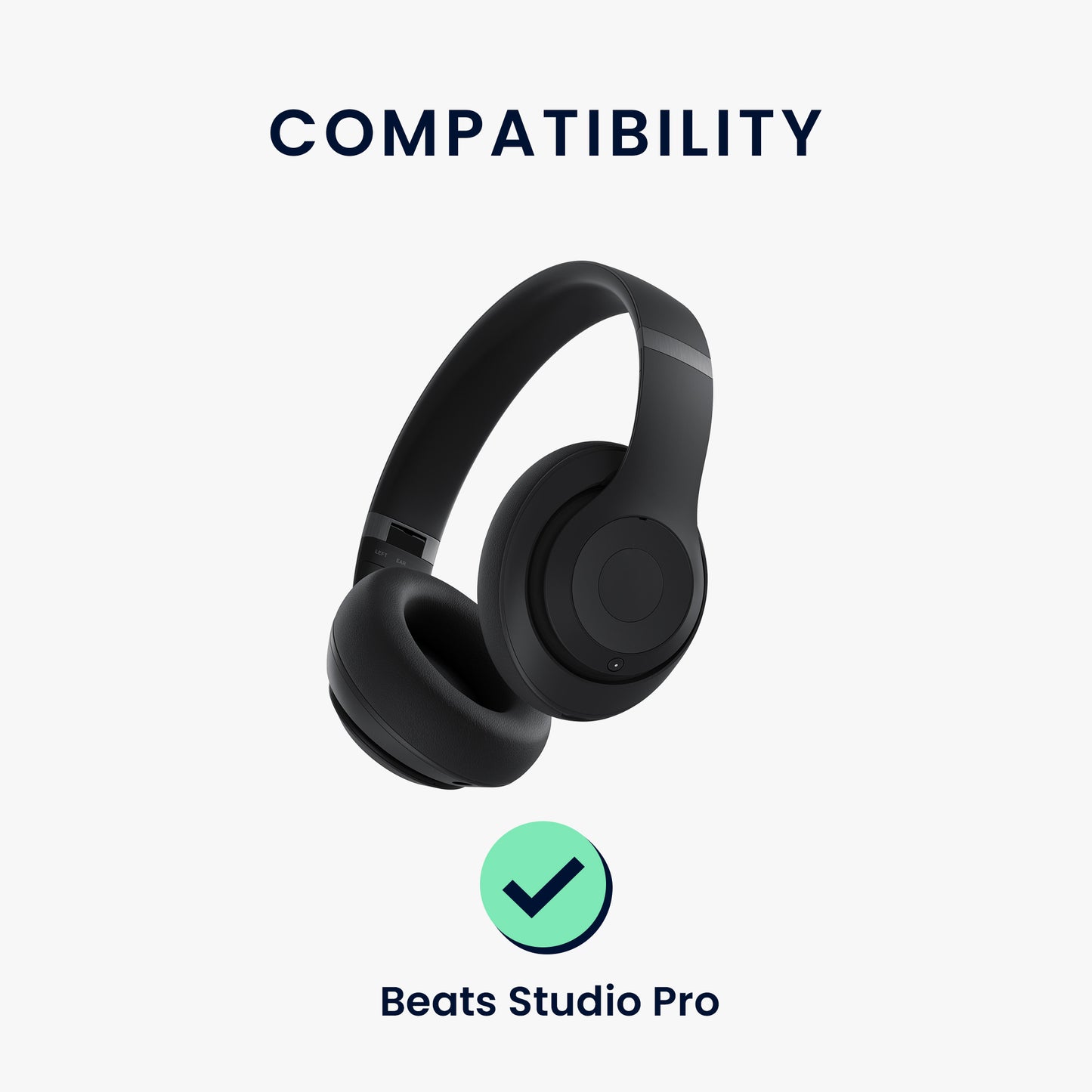 kwmobile Ear Pads for Beats Studio Pro Ear Cushions Replacement Headphone Spare Parts Headphone Replacement Pads Over-Ear Headphones
