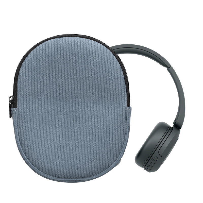kwmobile Hülle kompatibel mit Sony WH-CH520 / WH-CH510 / MDR-ZX110 Tasche - Case für Headset aus robustem Cord und Neopren Stoff - Vintage Blue Vintage Blue  
