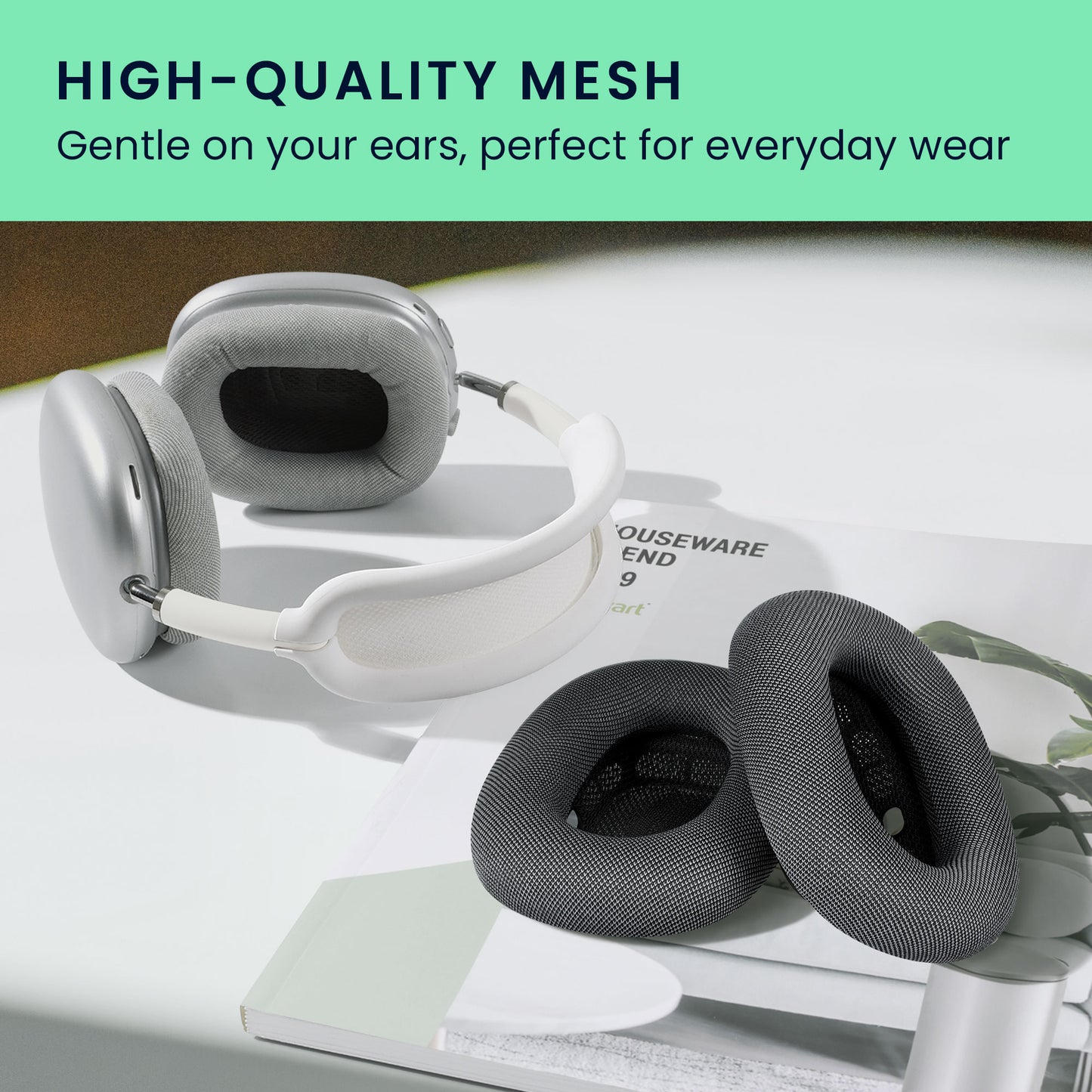 2x Earpads for Apple AirPods Max / AirPods Max 2 Cushions Made of Mesh