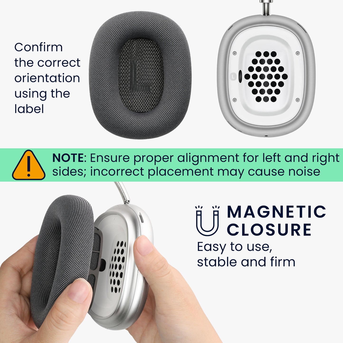 2x Earpads for Apple AirPods Max / AirPods Max 2 Cushions Made of Mesh