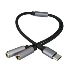 USB C Headphone Splitter USB-C to 3.5mm Jack Audio Adapter for 2 Headphones