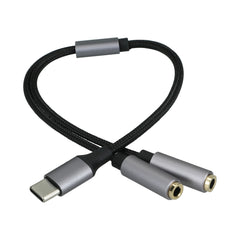 kwmobile USB C Kopfhörer Splitter für USB C Headphone / Headset USB C Adapter - USB-C auf Klinke Audio Kabel Splitter